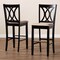 Baxton Studio Calista Sand Upholstered and Espresso Wood 2-Piece Bar Stool Set 167-10853 - alternate 3